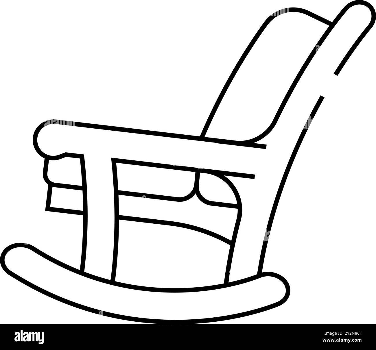 illustration vectorielle d'icône de ligne de meubles d'extérieur de chaise à bascule Illustration de Vecteur