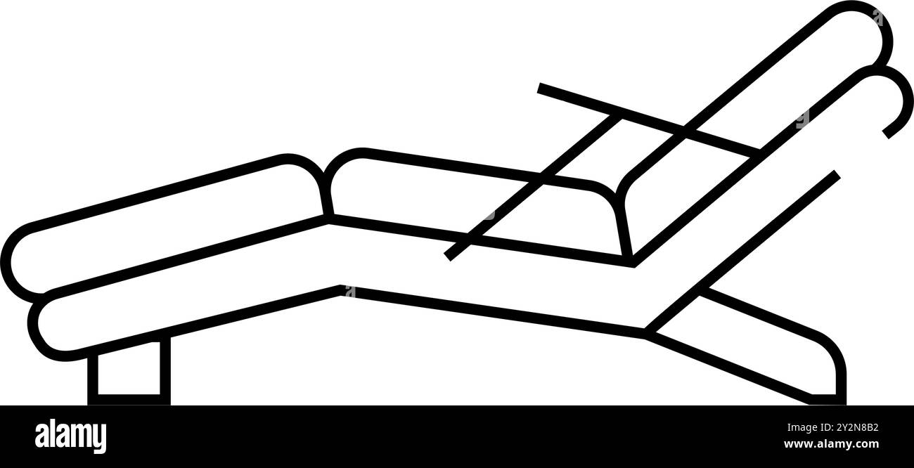 illustration vectorielle d'icône de ligne de meubles d'extérieur de chaise longue Illustration de Vecteur