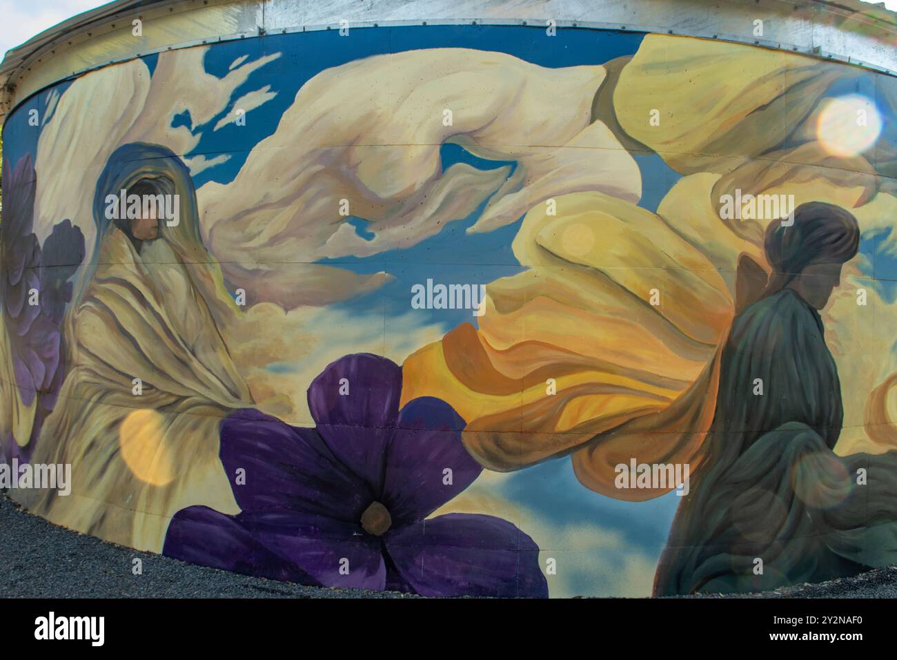 Art de réservoir d'eau par Sam Brooks, Wool Bay, Australie méridionale, Australie Banque D'Images