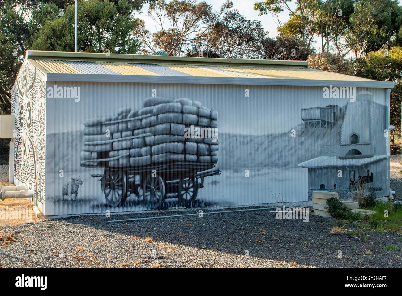 Street Art par Sam Brooks, Wool Bay, Australie méridionale, Australie Banque D'Images
