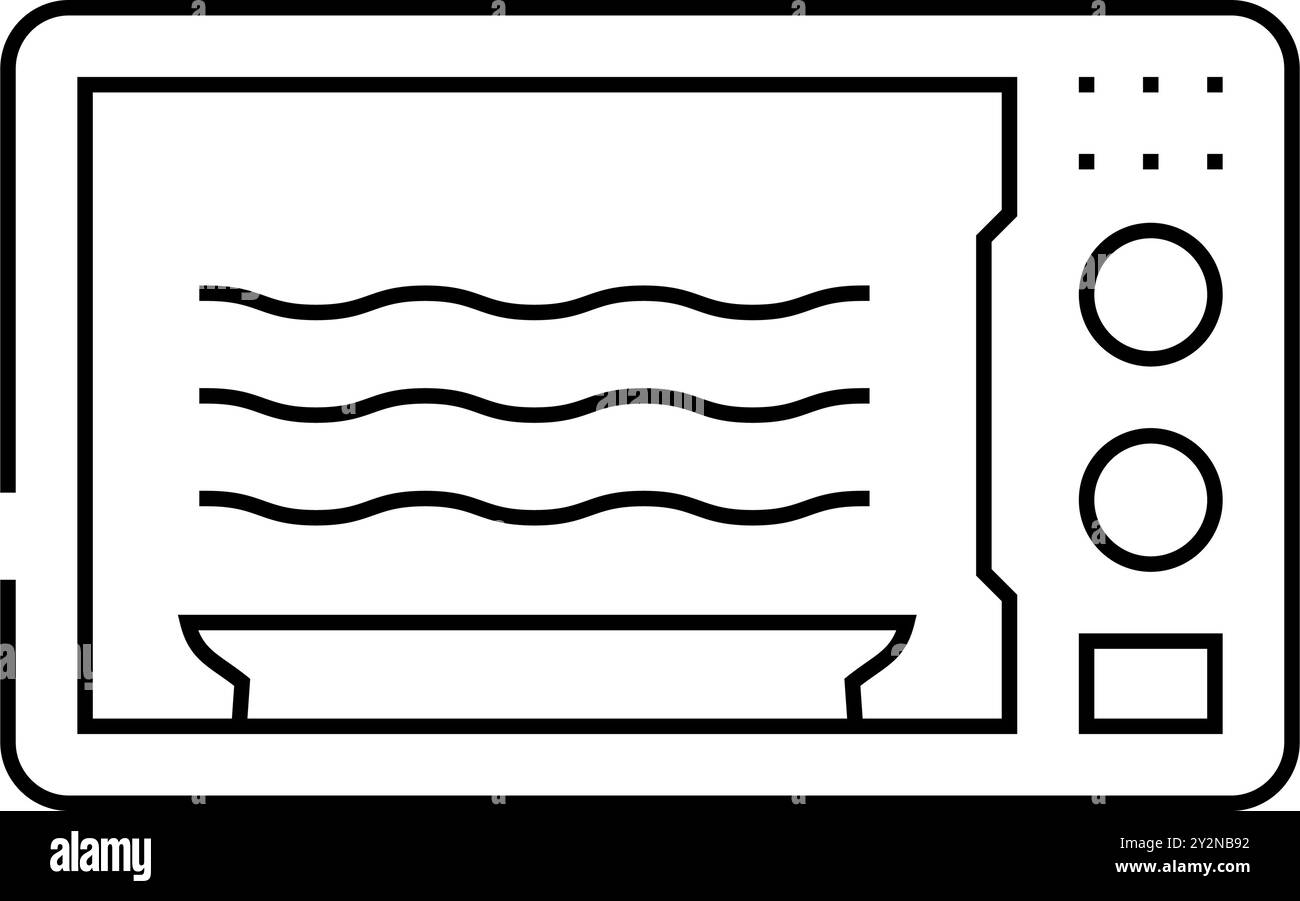 illustration vectorielle d'icône de ligne d'avertissement d'étiquette de produit biologique certifié Illustration de Vecteur