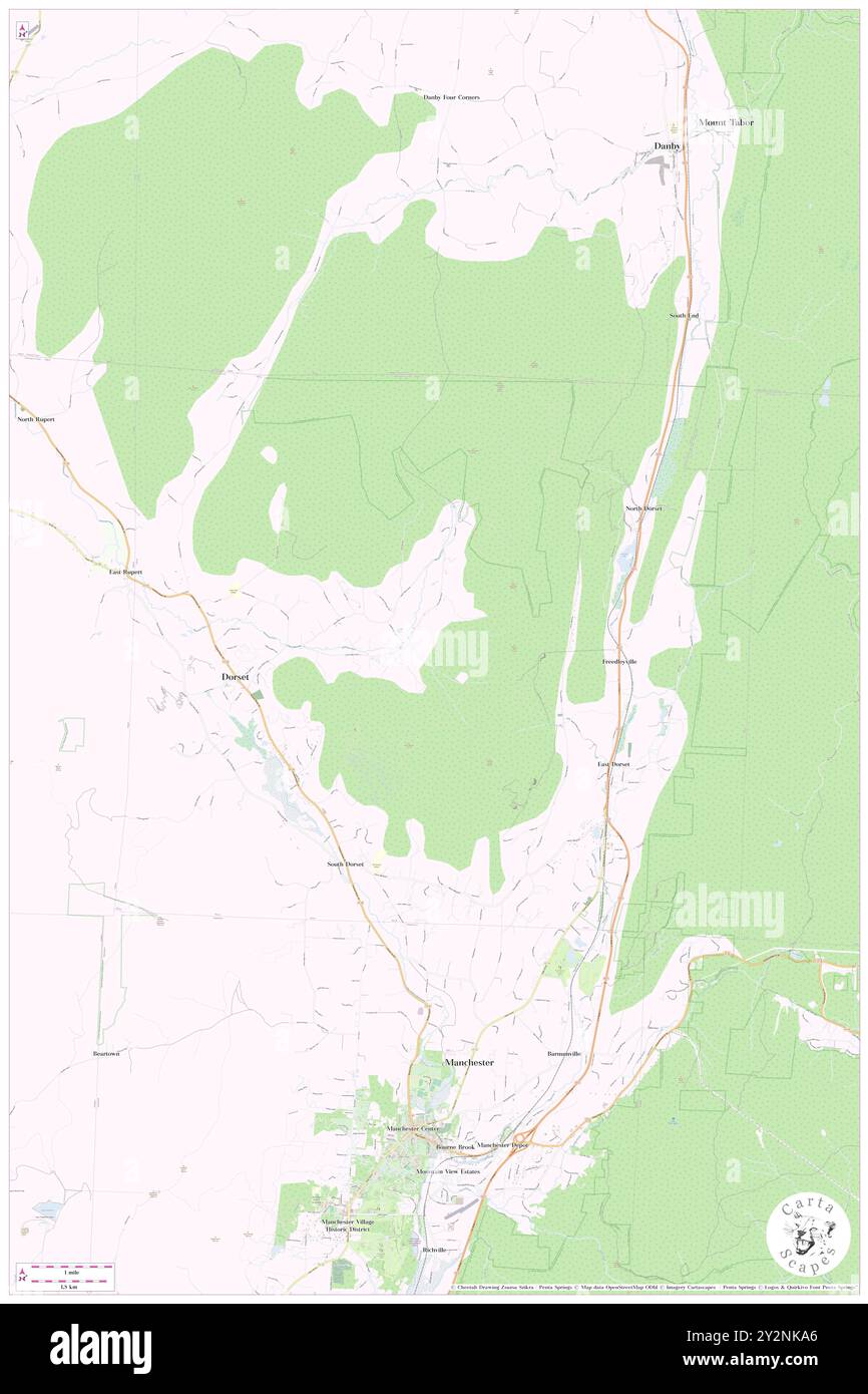 Dorset, Comté de Bennington, US, États-Unis, Vermont, n 43 15' 17'', S 73 5' 55'', carte, Cartascapes carte publiée en 2024. Explorez Cartascapes, une carte qui révèle la diversité des paysages, des cultures et des écosystèmes de la Terre. Voyage à travers le temps et l'espace, découvrir l'interconnexion du passé, du présent et de l'avenir de notre planète. Banque D'Images