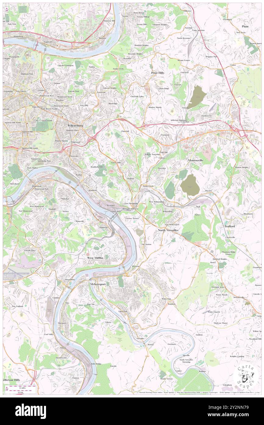 East Pittsburgh, Comté d'Allegheny, US, États-Unis, Pennsylvanie, n 40 23' 44'', S 79 50' 19'', carte, Cartascapes carte publiée en 2024. Explorez Cartascapes, une carte qui révèle la diversité des paysages, des cultures et des écosystèmes de la Terre. Voyage à travers le temps et l'espace, découvrir l'interconnexion du passé, du présent et de l'avenir de notre planète. Banque D'Images