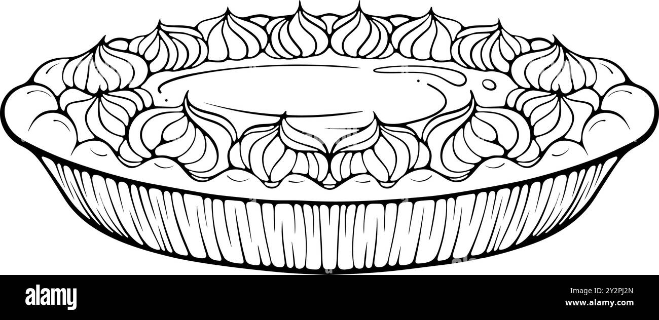 Tarte à motif crème fouettée Illustration de Vecteur