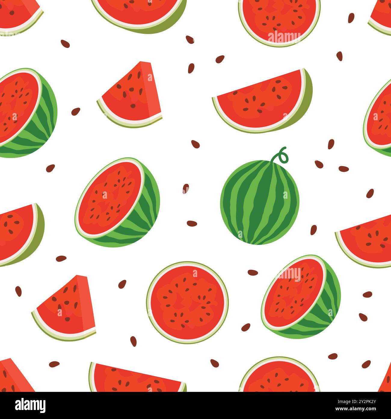 modèle sans couture de pastèque tranchée et aléatoire d'illustration vectorielle de pastèque Illustration de Vecteur
