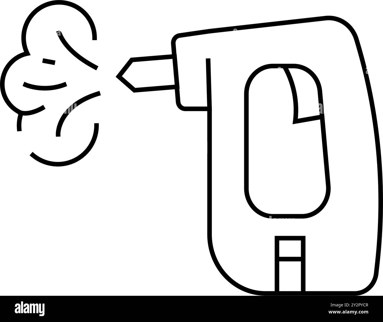 illustration vectorielle de l'icône de la ligne d'accessoires du nettoyeur à vapeur Illustration de Vecteur