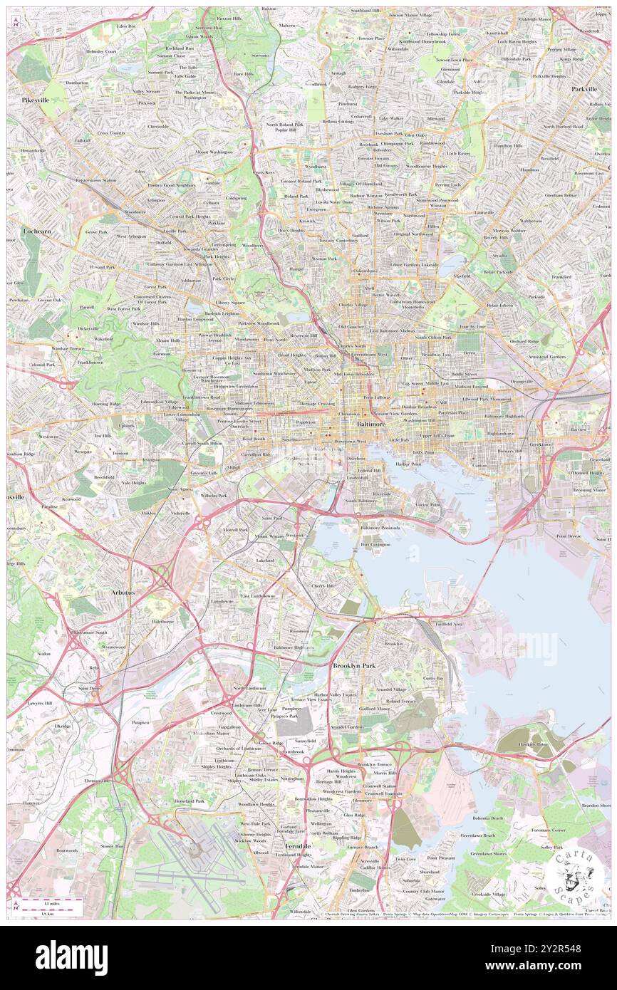 Washington Village/Pigtown, ville de Baltimore, US, États-Unis, Maryland, n 39 16' 53'', S 76 37' 56'', carte, Cartascapes carte publiée en 2024. Explorez Cartascapes, une carte qui révèle la diversité des paysages, des cultures et des écosystèmes de la Terre. Voyage à travers le temps et l'espace, découvrir l'interconnexion du passé, du présent et de l'avenir de notre planète. Banque D'Images