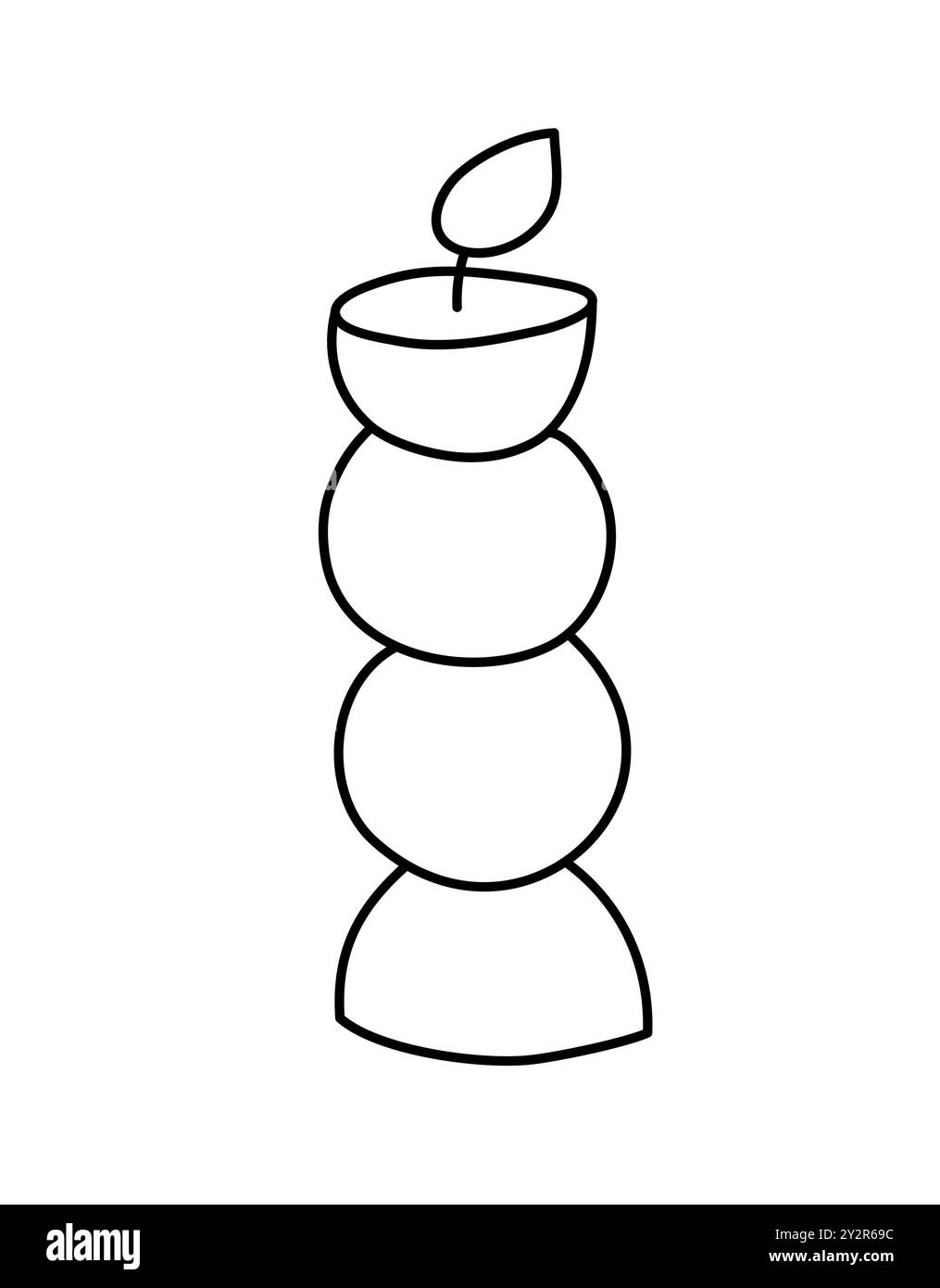 bougie de ligne dessinée à la main esthétique. Illustration vectorielle colorée à contour plat isolée sur fond. elément décoratif pour carte de voeux, bande Illustration de Vecteur