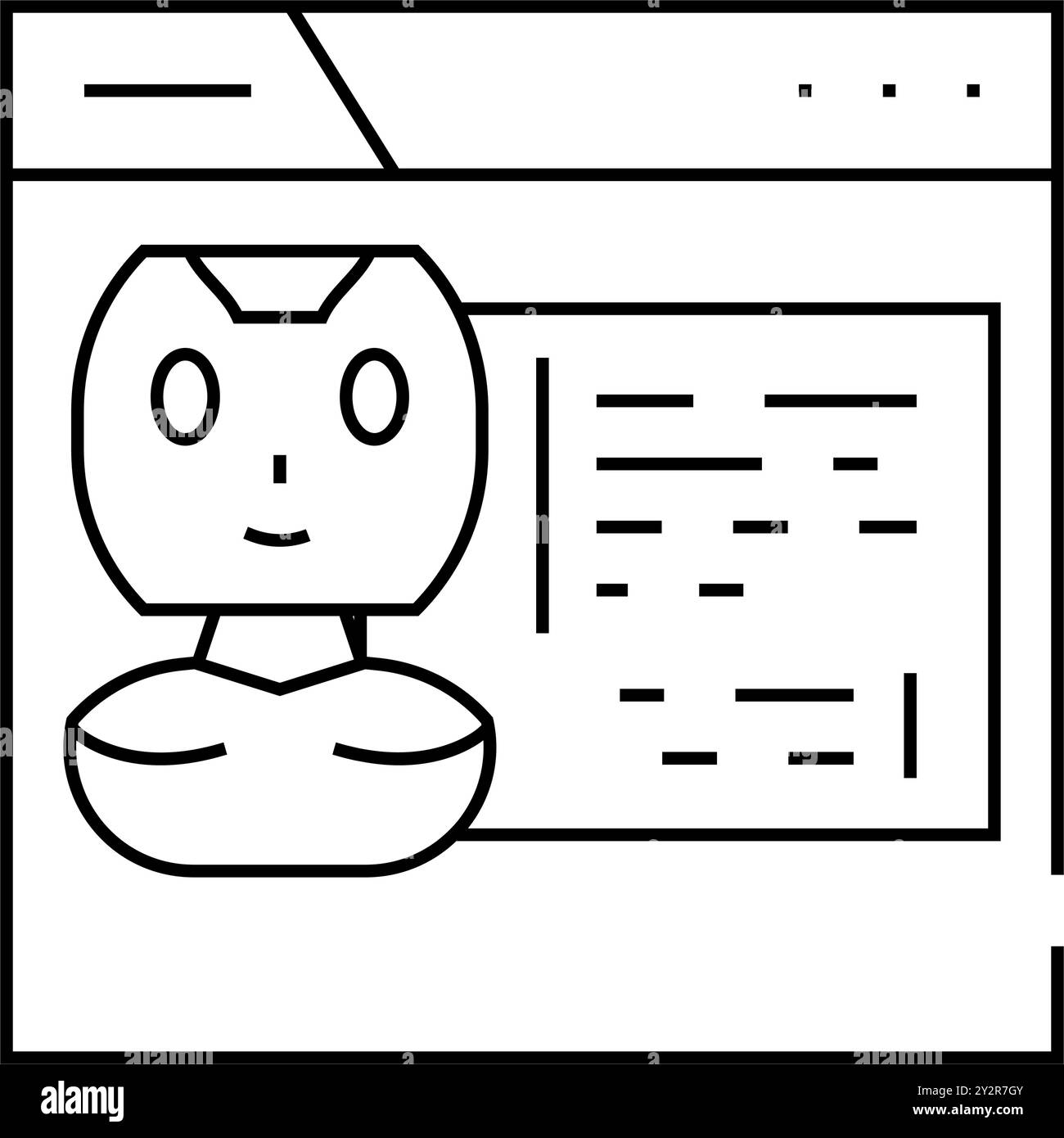 illustration vectorielle de l'icône de la ligne bot du chat web Illustration de Vecteur