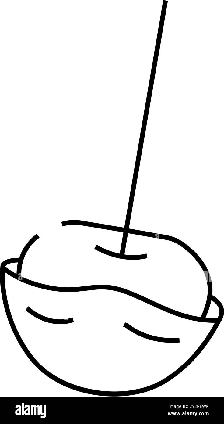 illustration vectorielle de la ligne d'automne de la pomme caramel Illustration de Vecteur