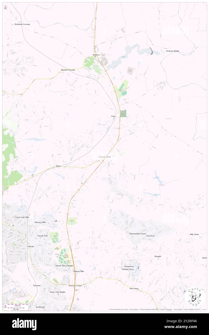 Cross Corner, comté de Hanover, États-Unis, États-Unis, Virginie, n 37 43' 36'', S 77 21' 57'', carte, Cartascapes carte publiée en 2024. Explorez Cartascapes, une carte qui révèle la diversité des paysages, des cultures et des écosystèmes de la Terre. Voyage à travers le temps et l'espace, découvrir l'interconnexion du passé, du présent et de l'avenir de notre planète. Banque D'Images