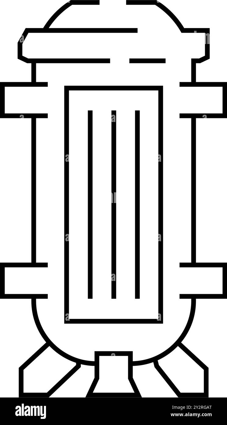 illustration vectorielle d'icône de ligne d'énergie nucléaire de cuve de réacteur Illustration de Vecteur