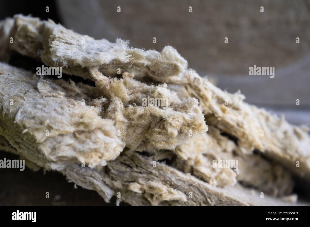 Texture de laine minérale ou laine de roche pour isolation acoustique, Schaerbeek, Bruxelles, Belgique Banque D'Images