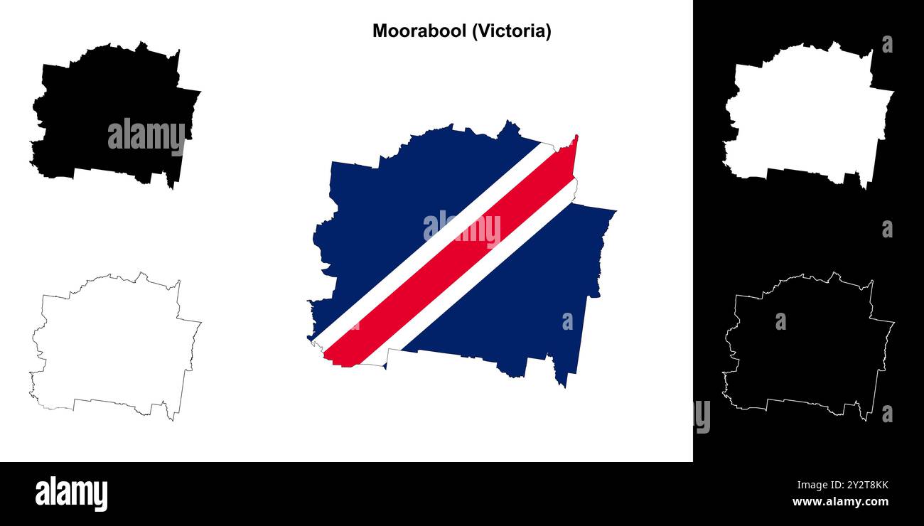 Moorabool (Victoria) ensemble de cartes de contour Illustration de Vecteur