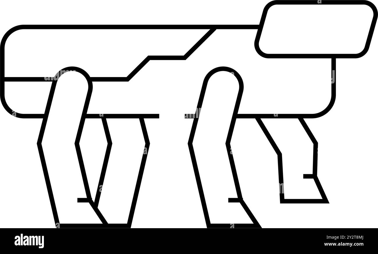 illustration du vecteur de l'icône de la ligne de robot robotisé Illustration de Vecteur