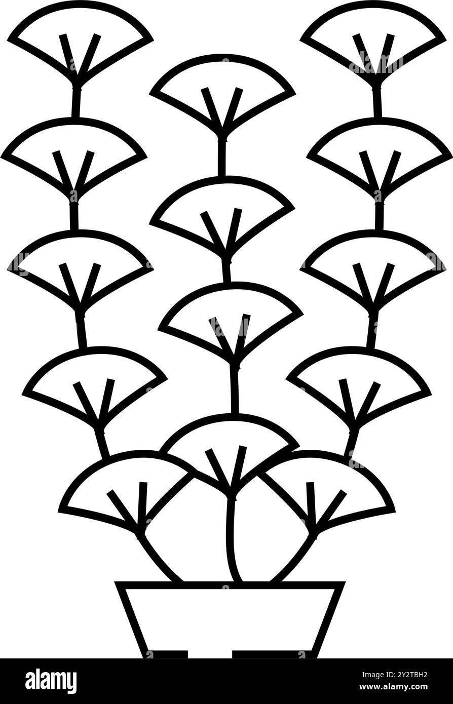 illustration vectorielle de l'icône représentant une ligne d'algues marines dans l'aquarium Illustration de Vecteur