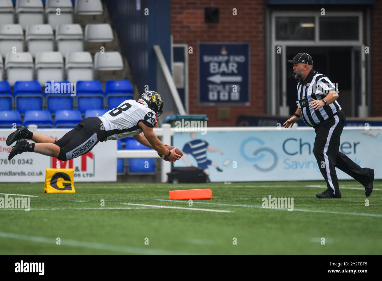 Coventry, Royaume-Uni. 7 septembre 2024, BRITBALL XXXVI BAFA Adult contact Division 2 Championship final Sandwell Steelers v Colchester Gladiators, Butts Park sont Banque D'Images