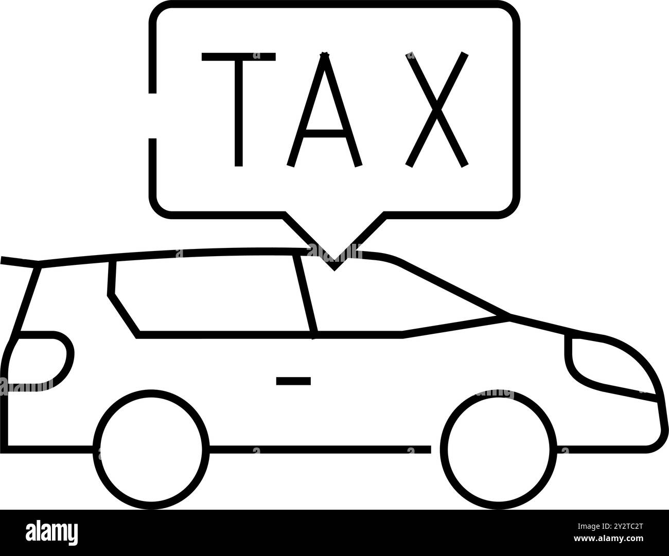 illustration vectorielle de l'icône de ligne de taxe de voiture Illustration de Vecteur