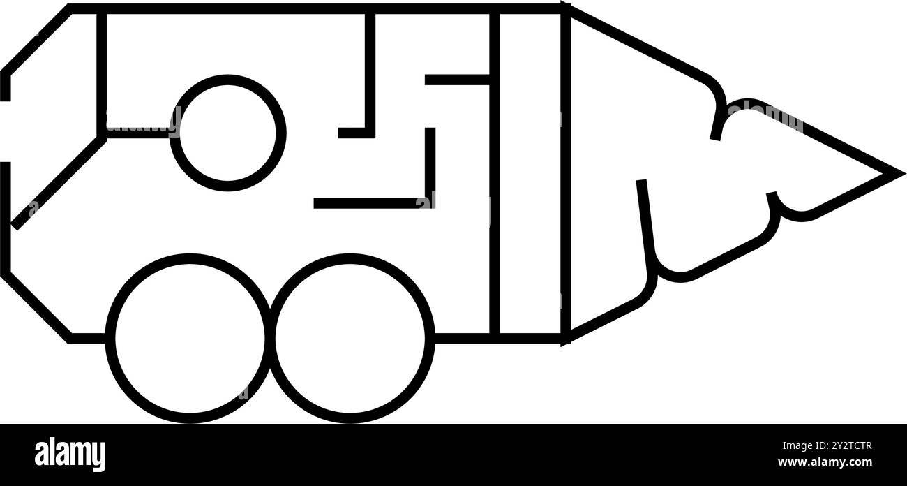 illustration vectorielle de l'icône de ligne de robot de perçage Illustration de Vecteur