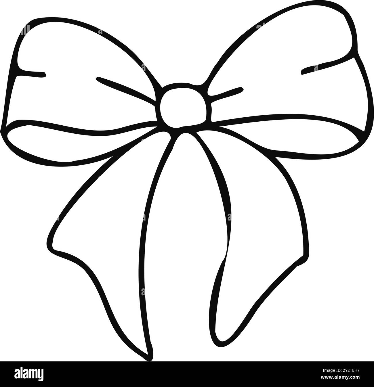 Dessin de contour noir et blanc des arcs vectoriels. Idéal pour les décorations de vacances, les dessins d'emballage cadeau, ou les projets d'artisanat. Simple, élégant et Illustration de Vecteur