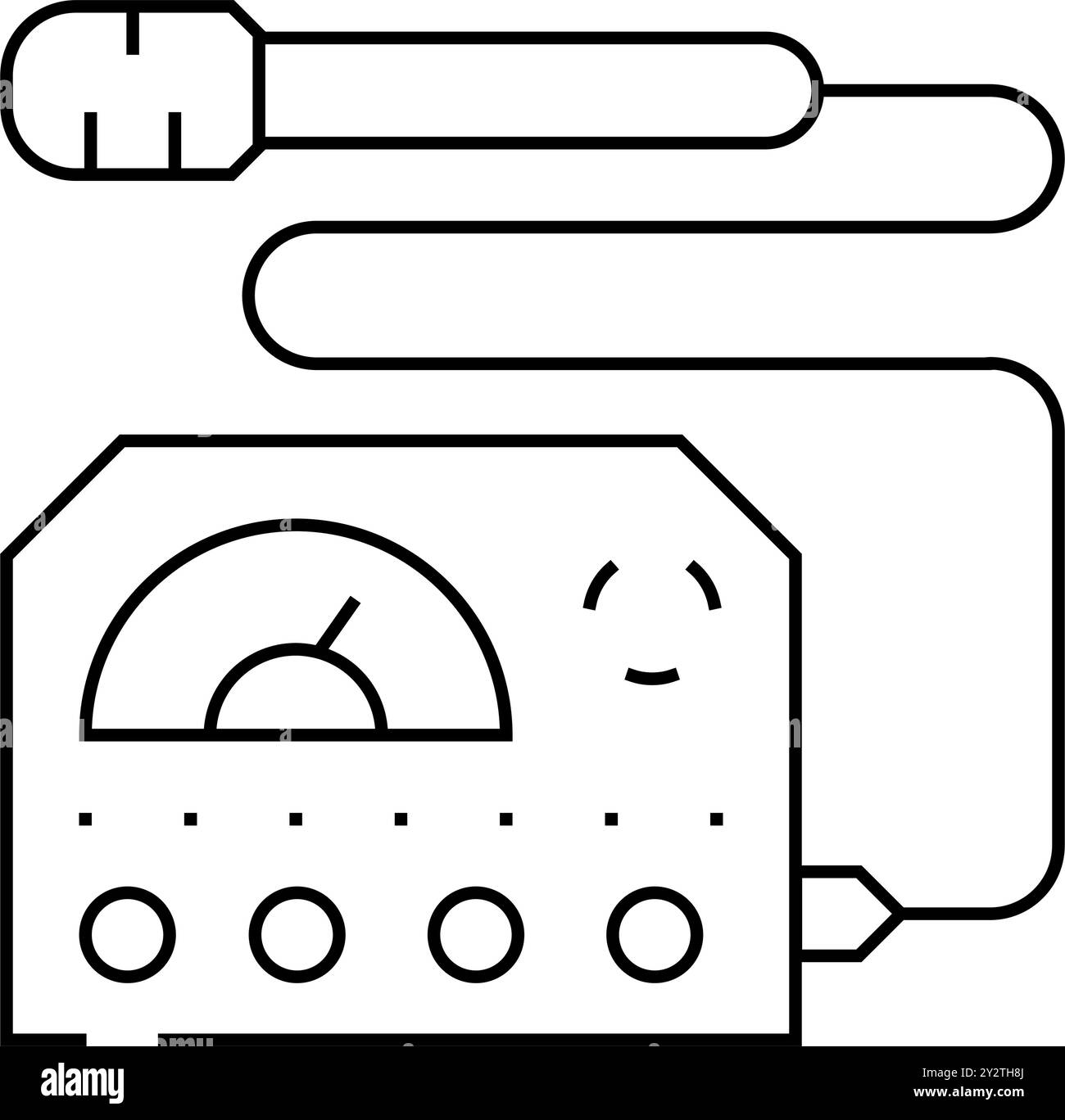 illustration vectorielle de l'icône de la ligne du compteur d'ondes électromagnétiques Illustration de Vecteur