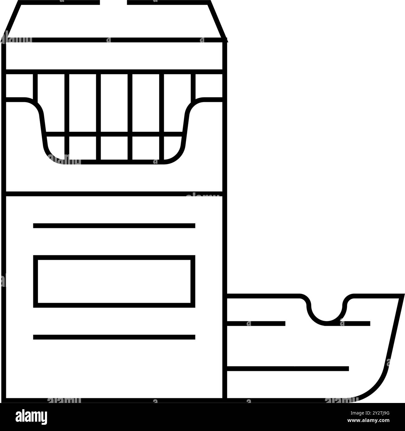 illustration vectorielle de l'icône représentant une ligne de cigarettes et de cendrier Illustration de Vecteur