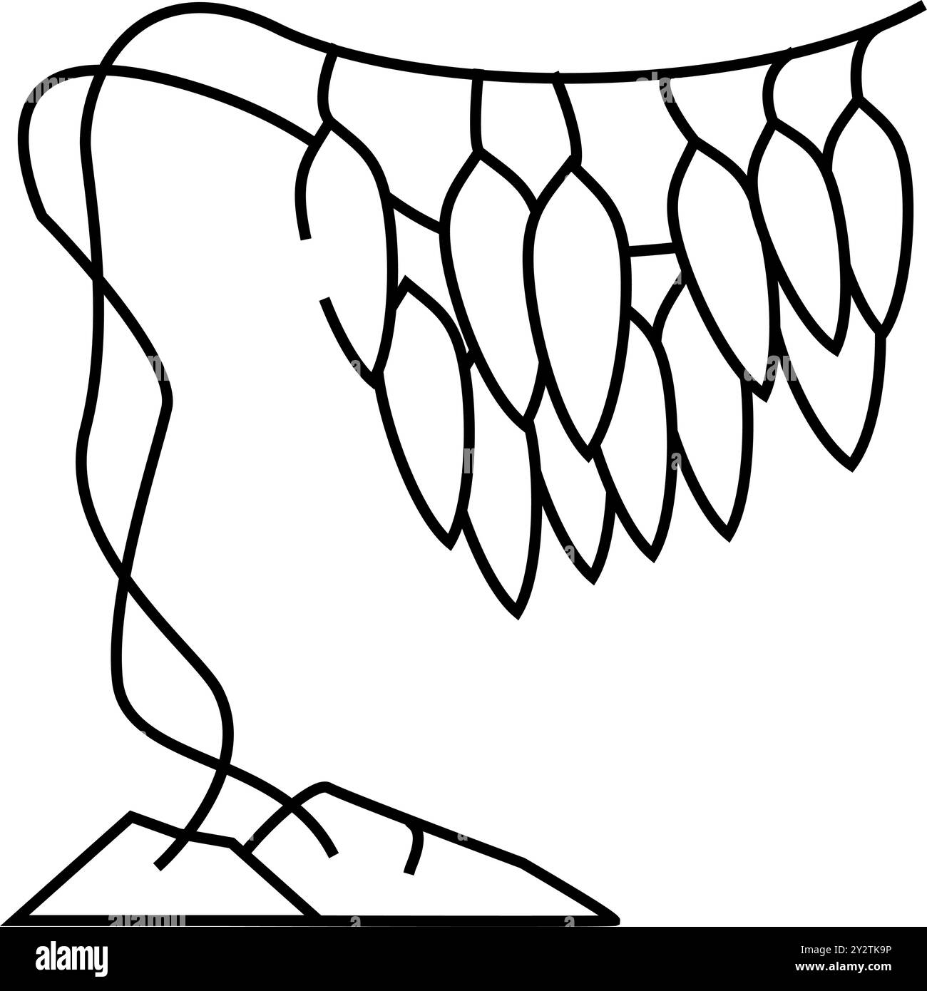 illustration du vecteur de l'icône de la ligne d'algues macrocystis Illustration de Vecteur