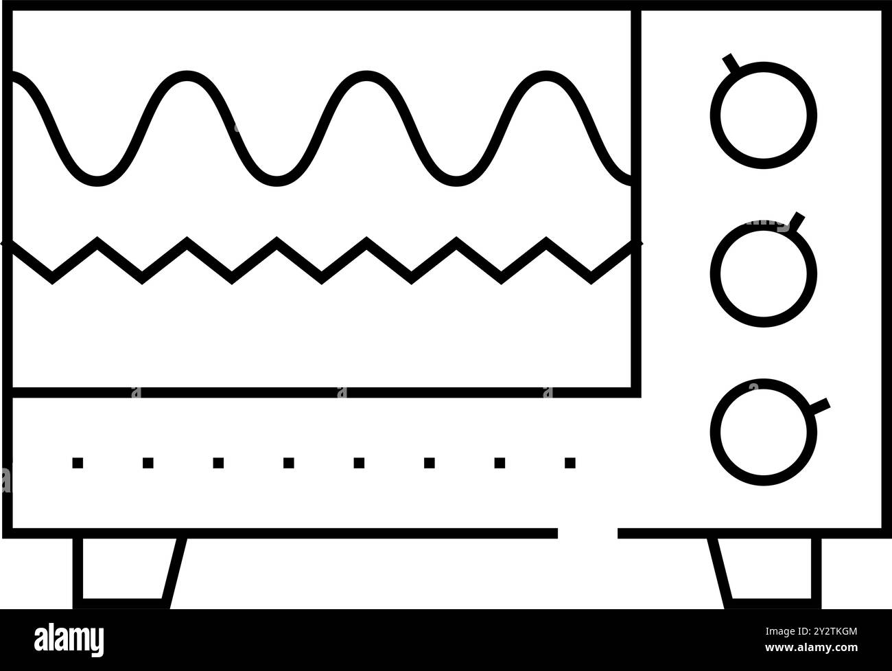 illustration du vecteur de l'icône de la ligne d'équipement de vérification des ondes électromagnétiques Illustration de Vecteur
