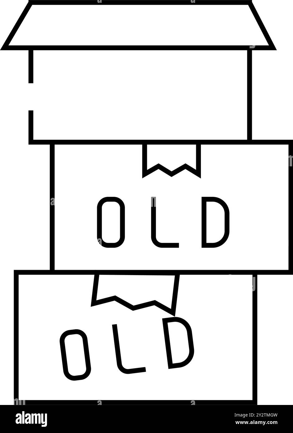anciennes choses dans l'illustration vectorielle de l'icône de la ligne de cadre Illustration de Vecteur