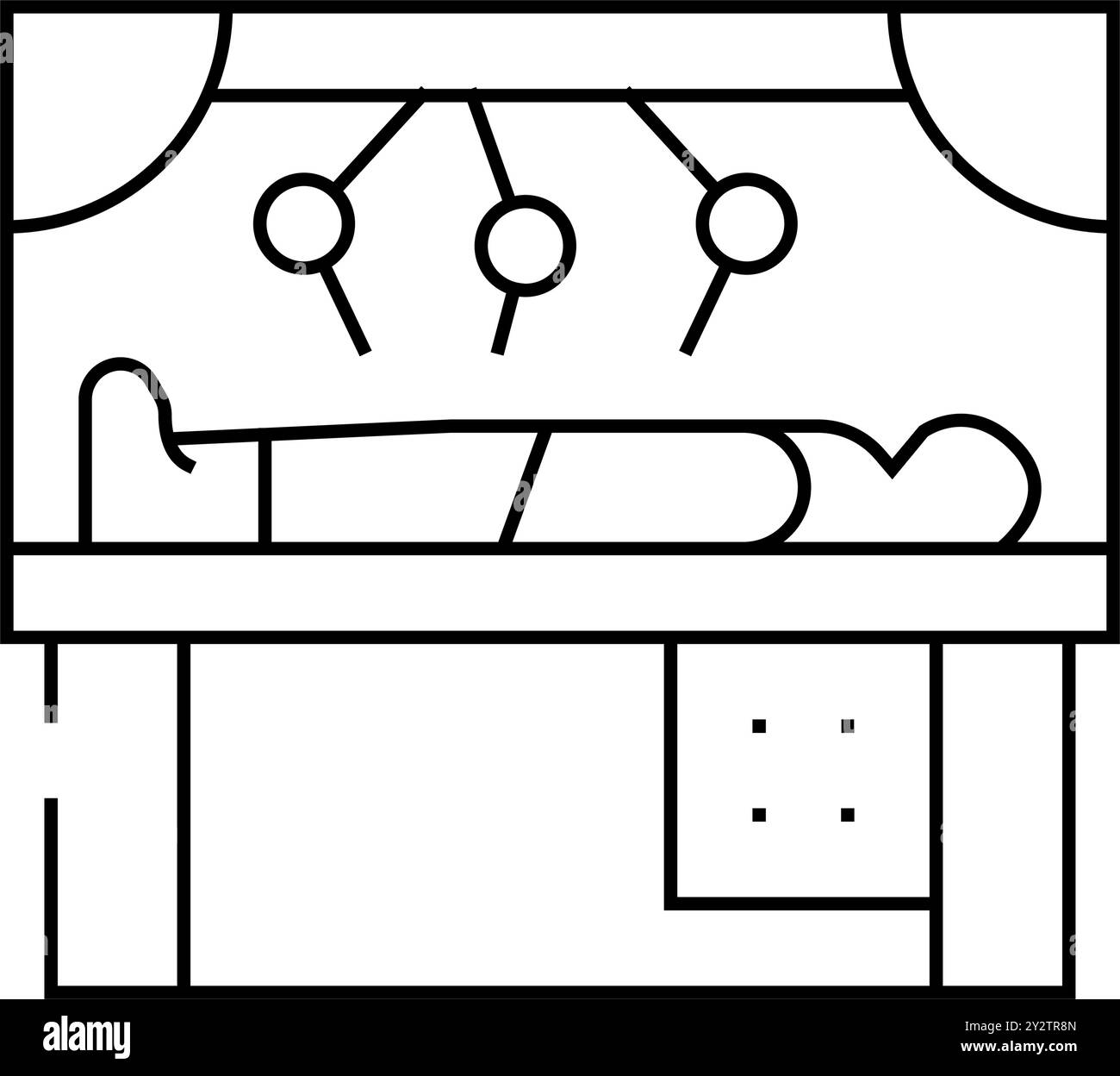 illustration vectorielle de la ligne d'icône d'opération chirurgicale du robot Illustration de Vecteur