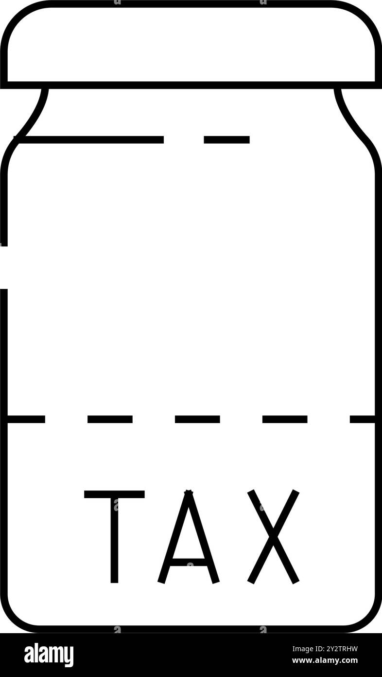 illustration vectorielle de l'icône de ligne de taxe de dépôt Illustration de Vecteur
