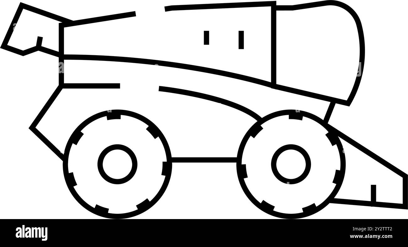 illustration vectorielle de l'icône de ligne de moissonneuse-batteuse Illustration de Vecteur