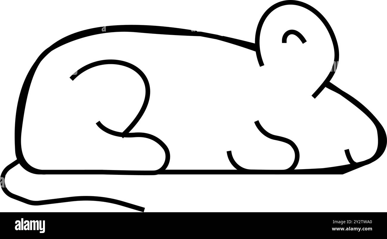 illustration vectorielle de l'icône représentant une ligne animale de souris Illustration de Vecteur