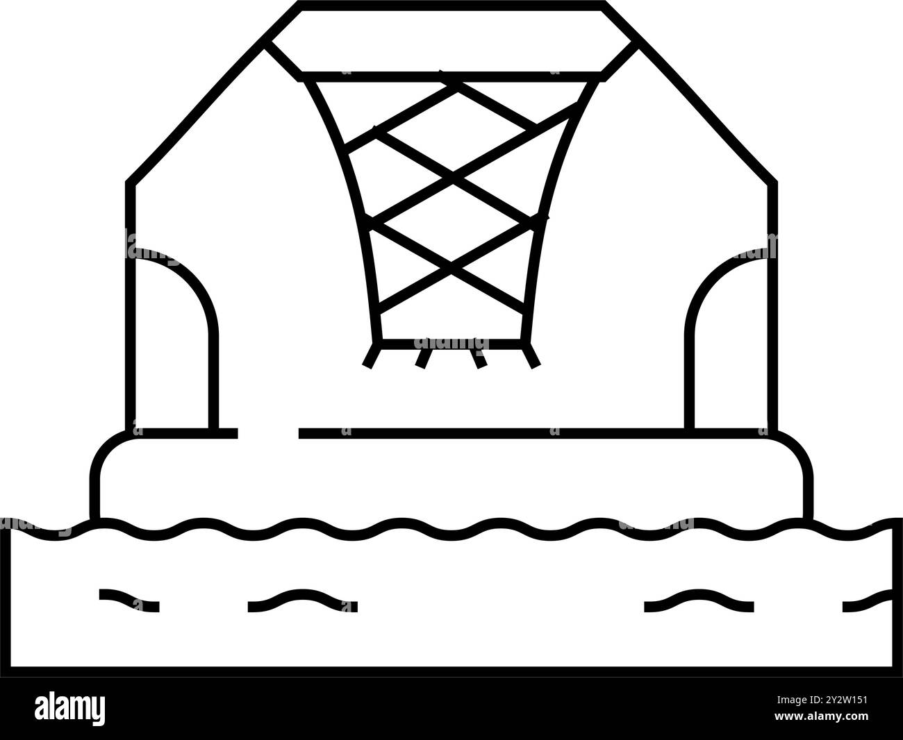 illustration vectorielle de l'icône de la ligne de basket-ball aquatique Illustration de Vecteur