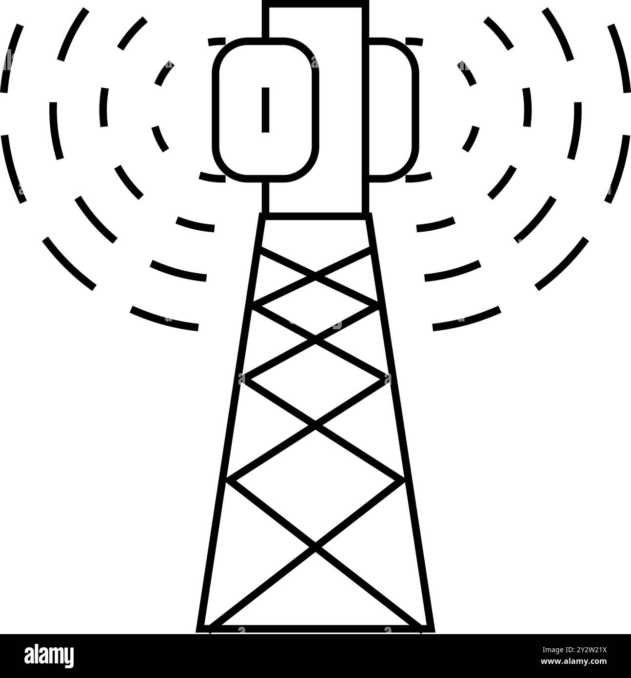 illustration vectorielle de l'icône de ligne électromagnétique de l'antenne Illustration de Vecteur