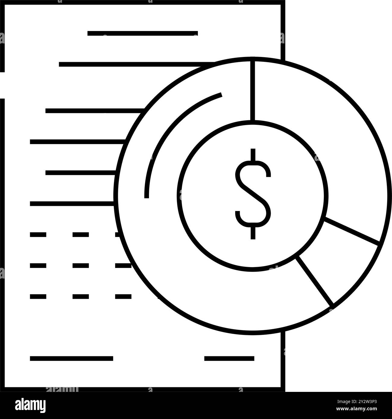 illustration vectorielle de l'icône de ligne d'argent du diagramme Illustration de Vecteur