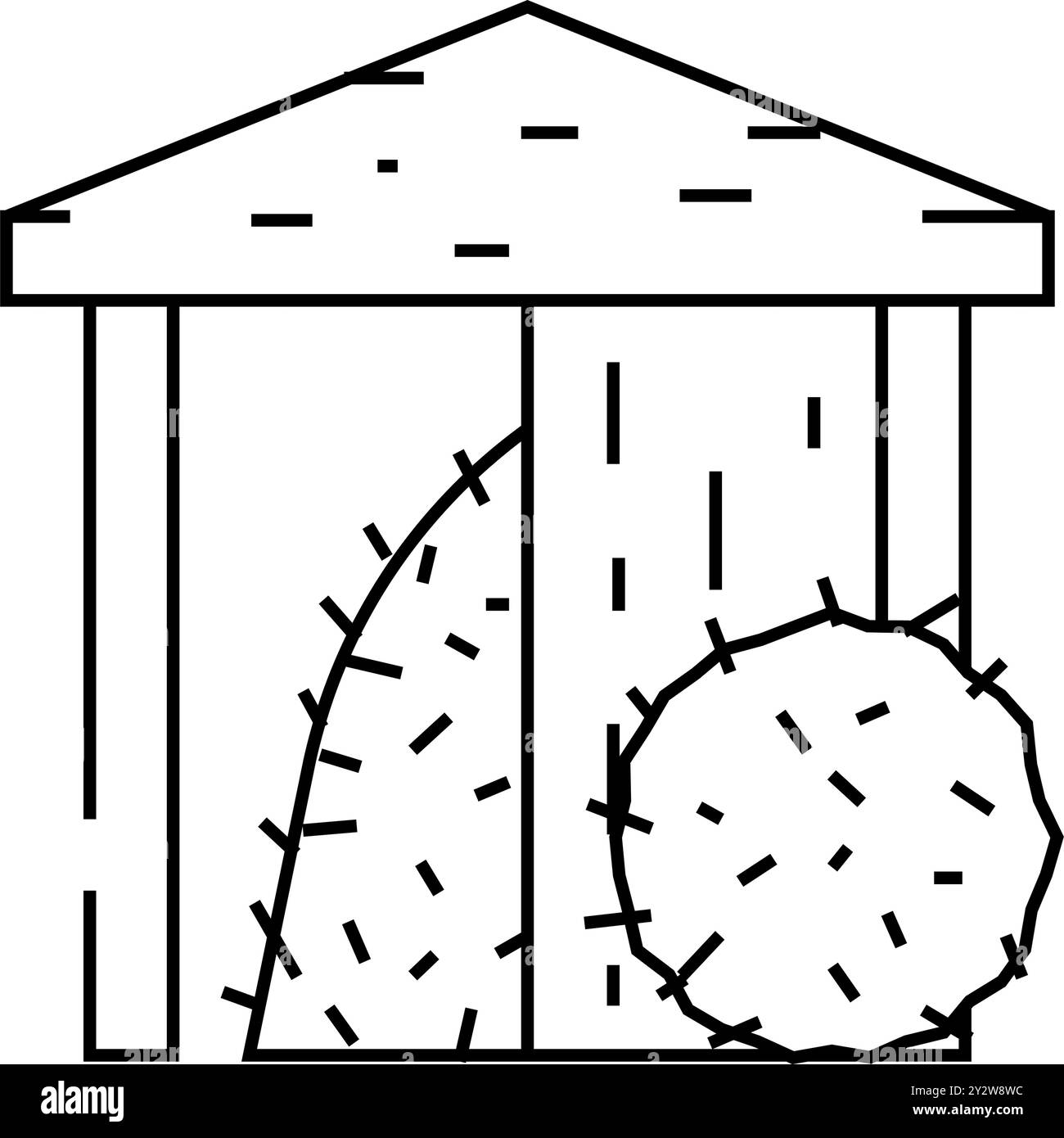 illustration vectorielle de l'icône foin dans la ligne de grange Illustration de Vecteur