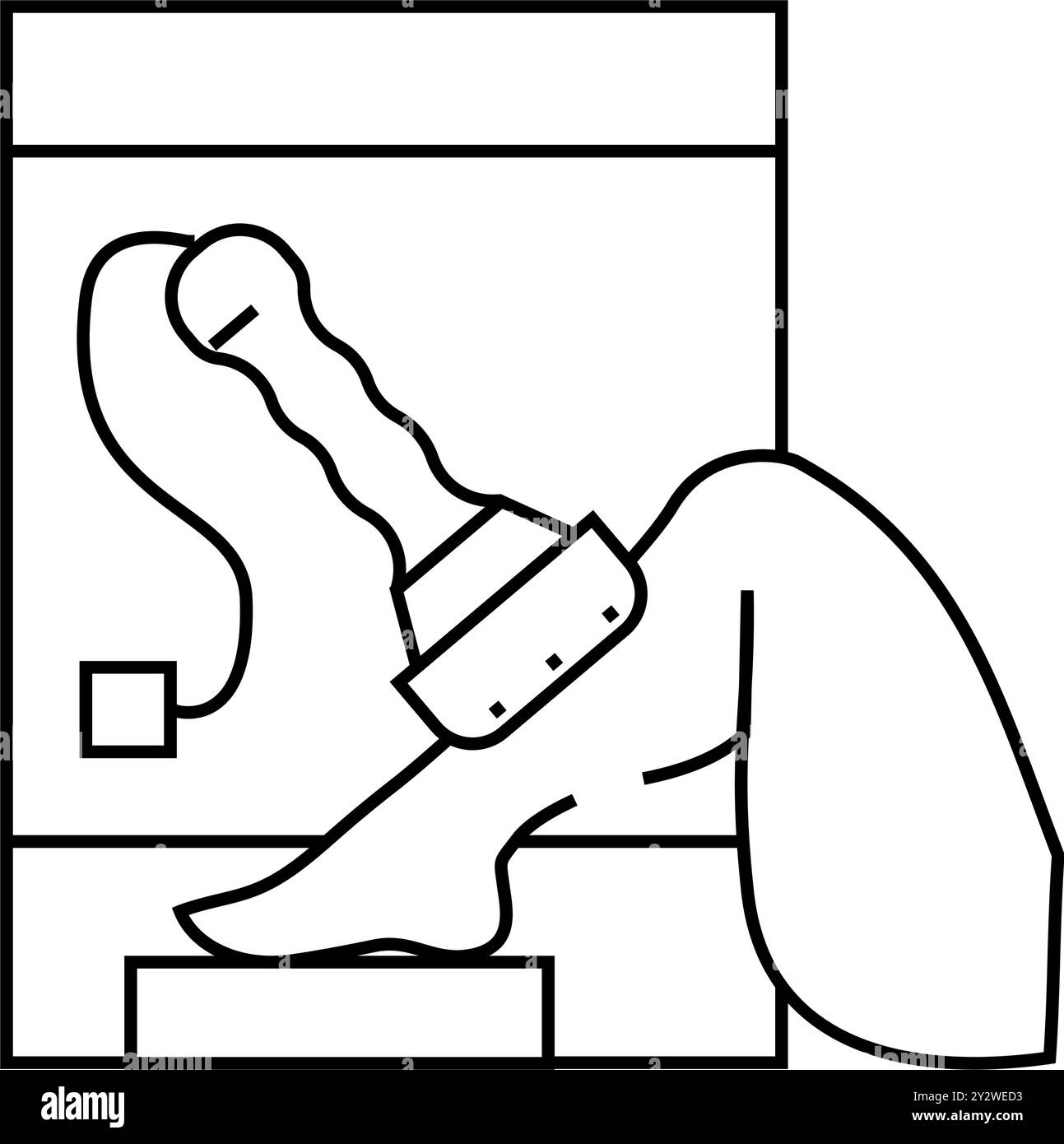 illustration vectorielle de l'icône de la ligne d'enlèvement de cheveux laser Illustration de Vecteur