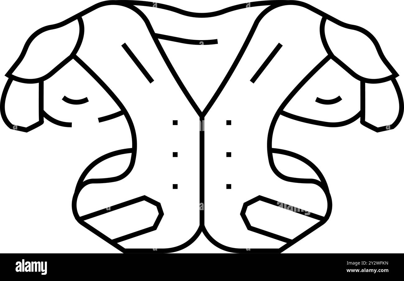 illustration vectorielle de l'icône représentant une ligne d'épaulière Illustration de Vecteur