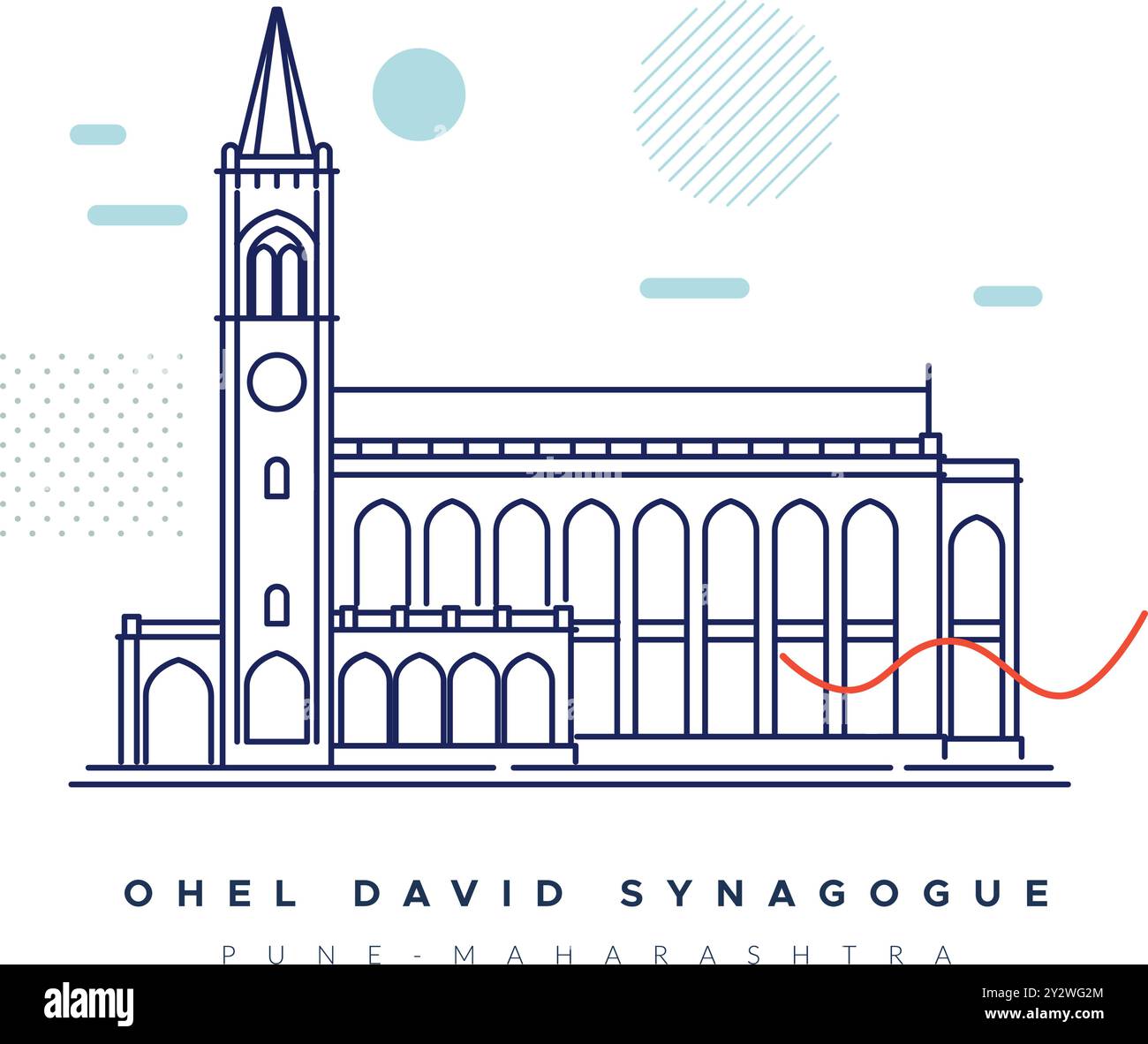 Ohel David Synagogue - Pune Maharashtra - Stock illustration en fichier EPS 10 Illustration de Vecteur