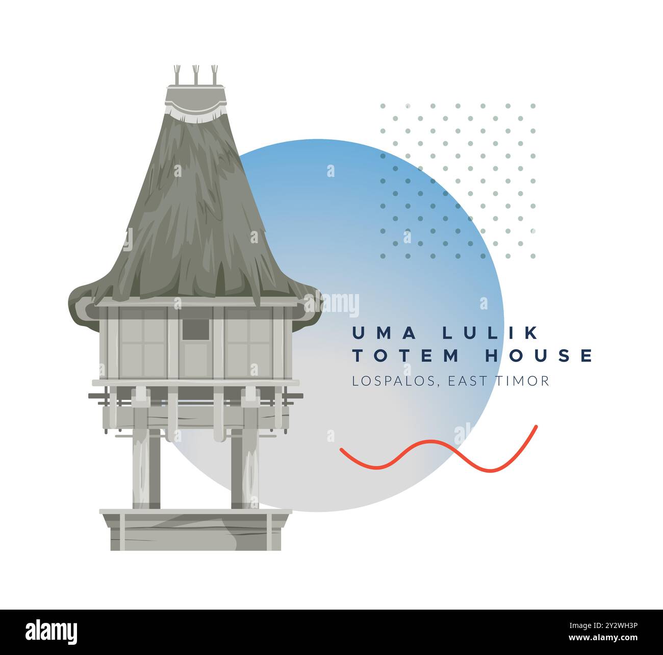 UMA Lulik - maisons totem sacrées - Lospalos, Timor oriental - illustration au format EPS 10 File Illustration de Vecteur