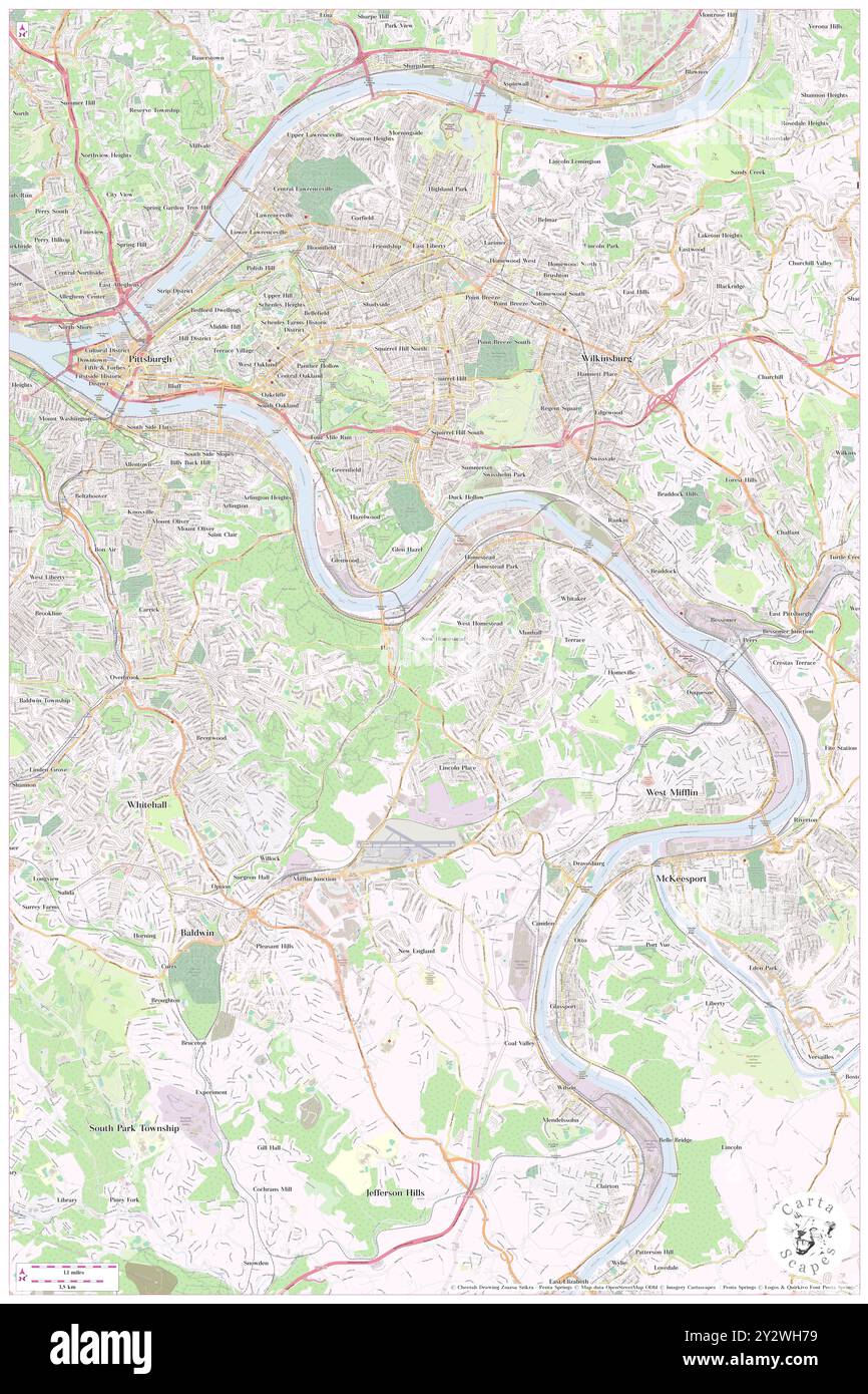 New Homestead, Comté d'Allegheny, US, États-Unis, Pennsylvanie, n 40 23' 28'', S 79 55' 14'', carte, Cartascapes carte publiée en 2024. Explorez Cartascapes, une carte qui révèle la diversité des paysages, des cultures et des écosystèmes de la Terre. Voyage à travers le temps et l'espace, découvrir l'interconnexion du passé, du présent et de l'avenir de notre planète. Banque D'Images