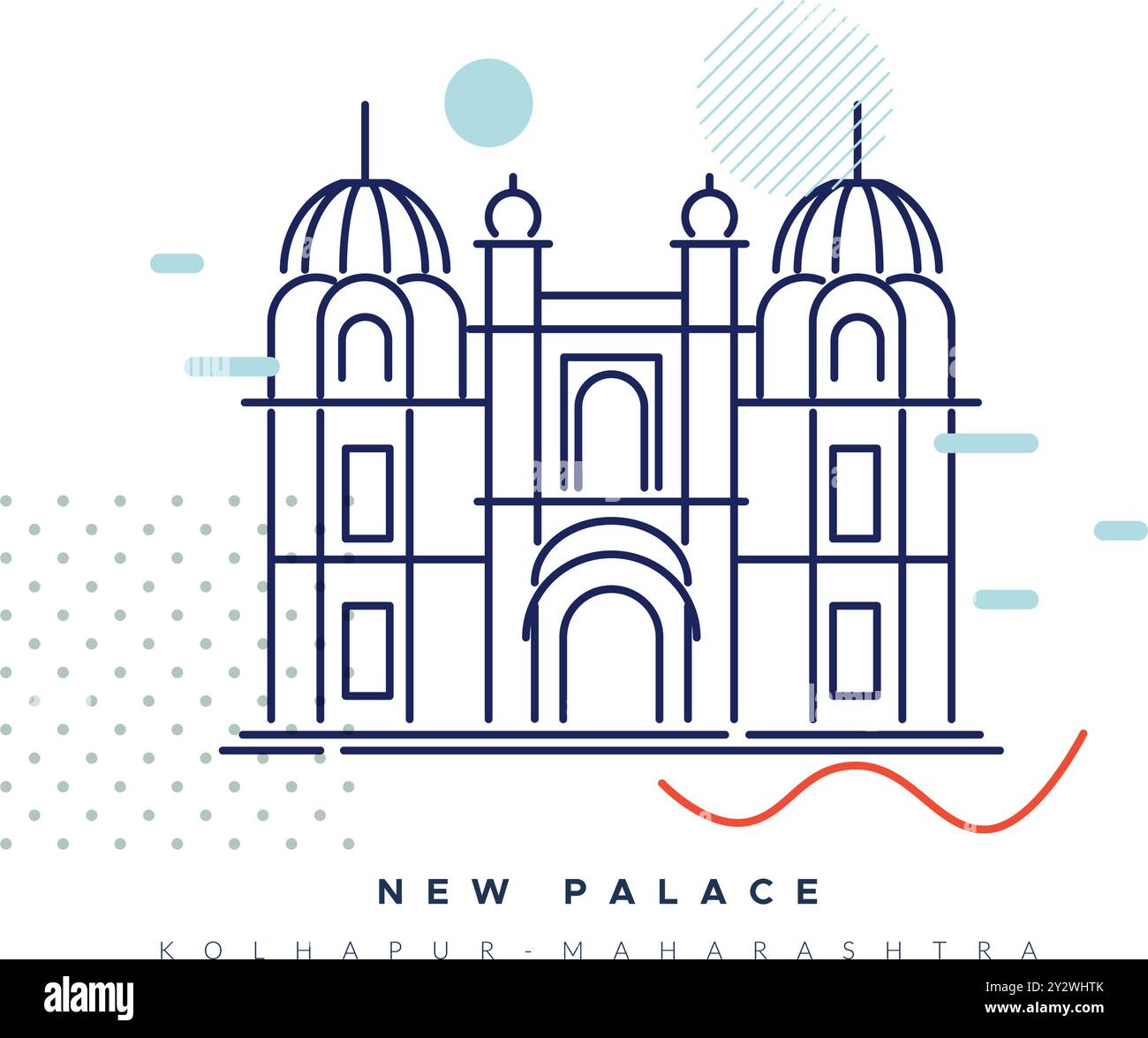 Nouveau Palais Kolhapur - Maharashtra - illustration stock comme fichier EPS 10 Illustration de Vecteur