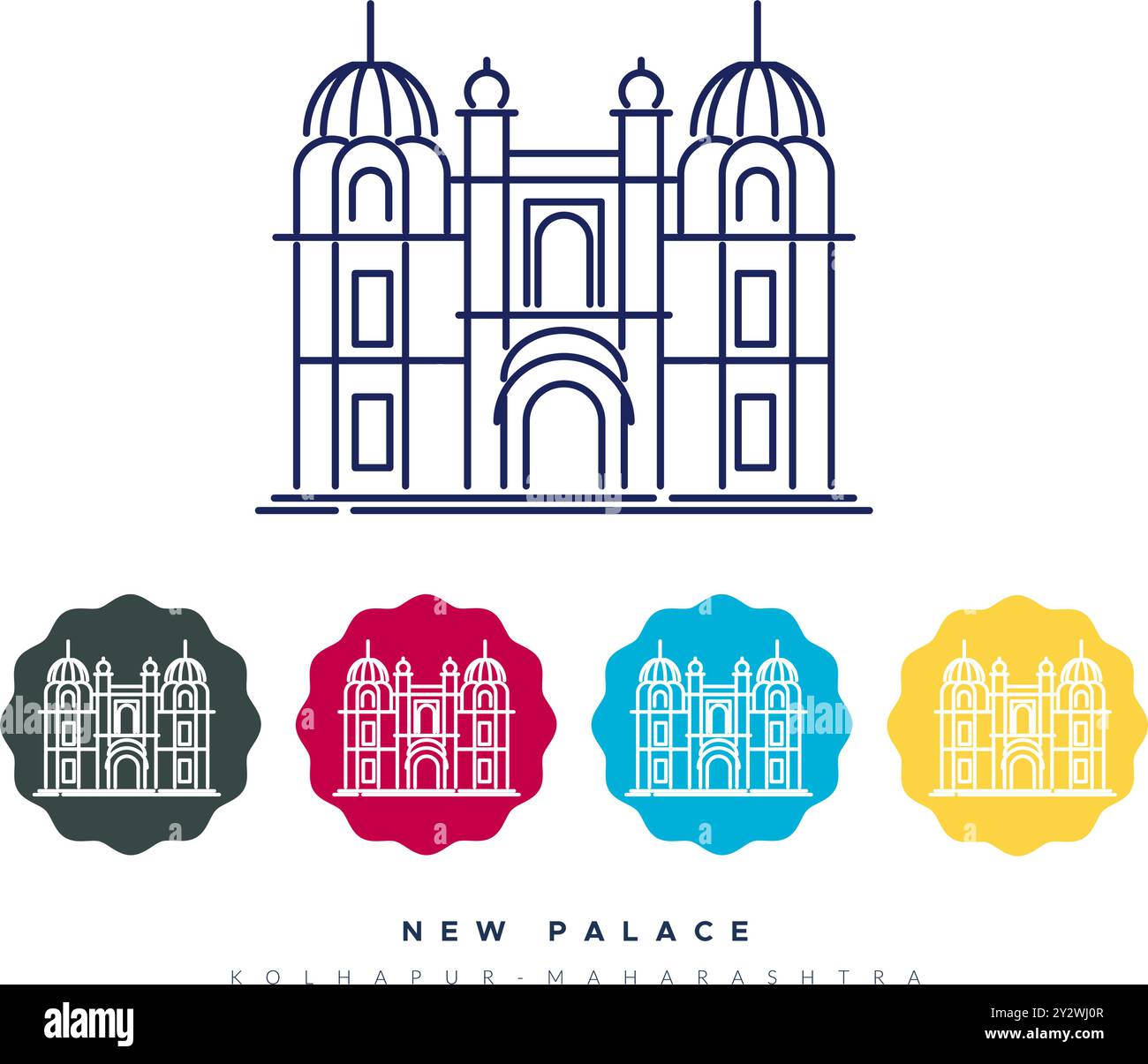 Nouveau Palais Kolhapur - Maharashtra - illustration stock comme fichier EPS 10 Illustration de Vecteur