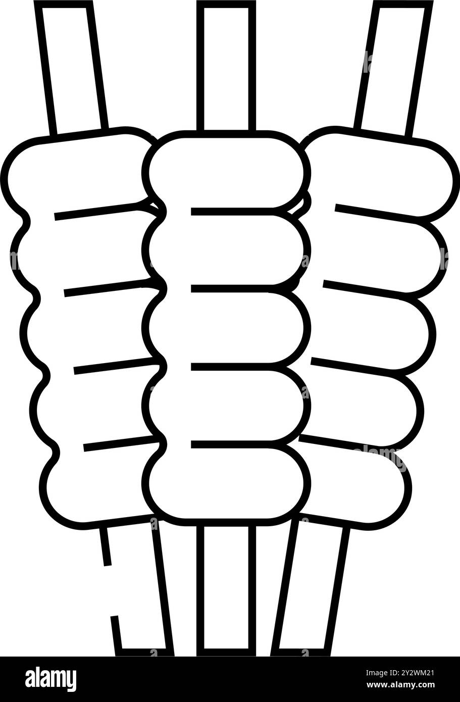 illustration vectorielle de l'icône de la ligne de cricket des balles Illustration de Vecteur