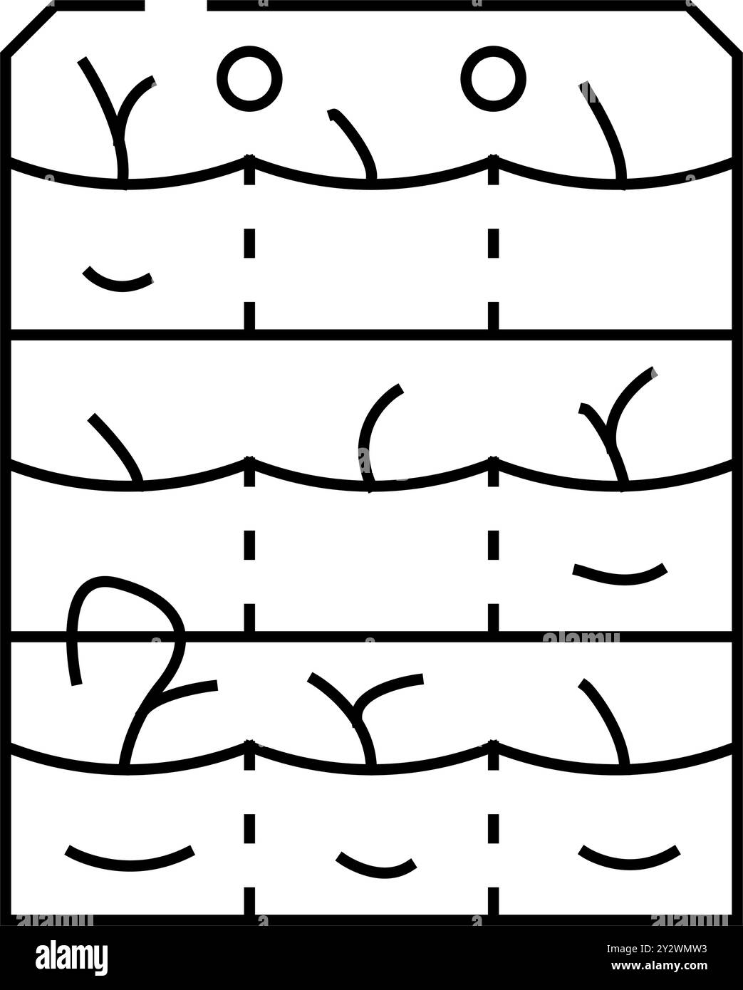 illustration vectorielle de la ligne des sacs de croissance de semis Illustration de Vecteur