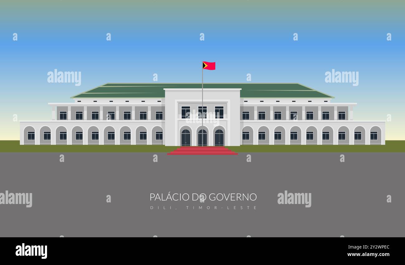 Palácio do Governo à Dili, Timor-Leste - illustration en fichier EPS 10 Illustration de Vecteur