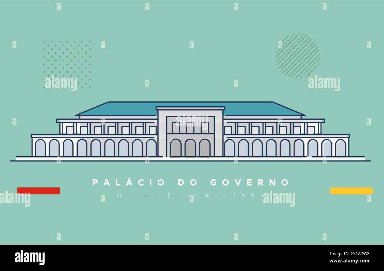 Palácio do Governo à Dili, Timor-Leste - illustration en fichier EPS 10 Illustration de Vecteur