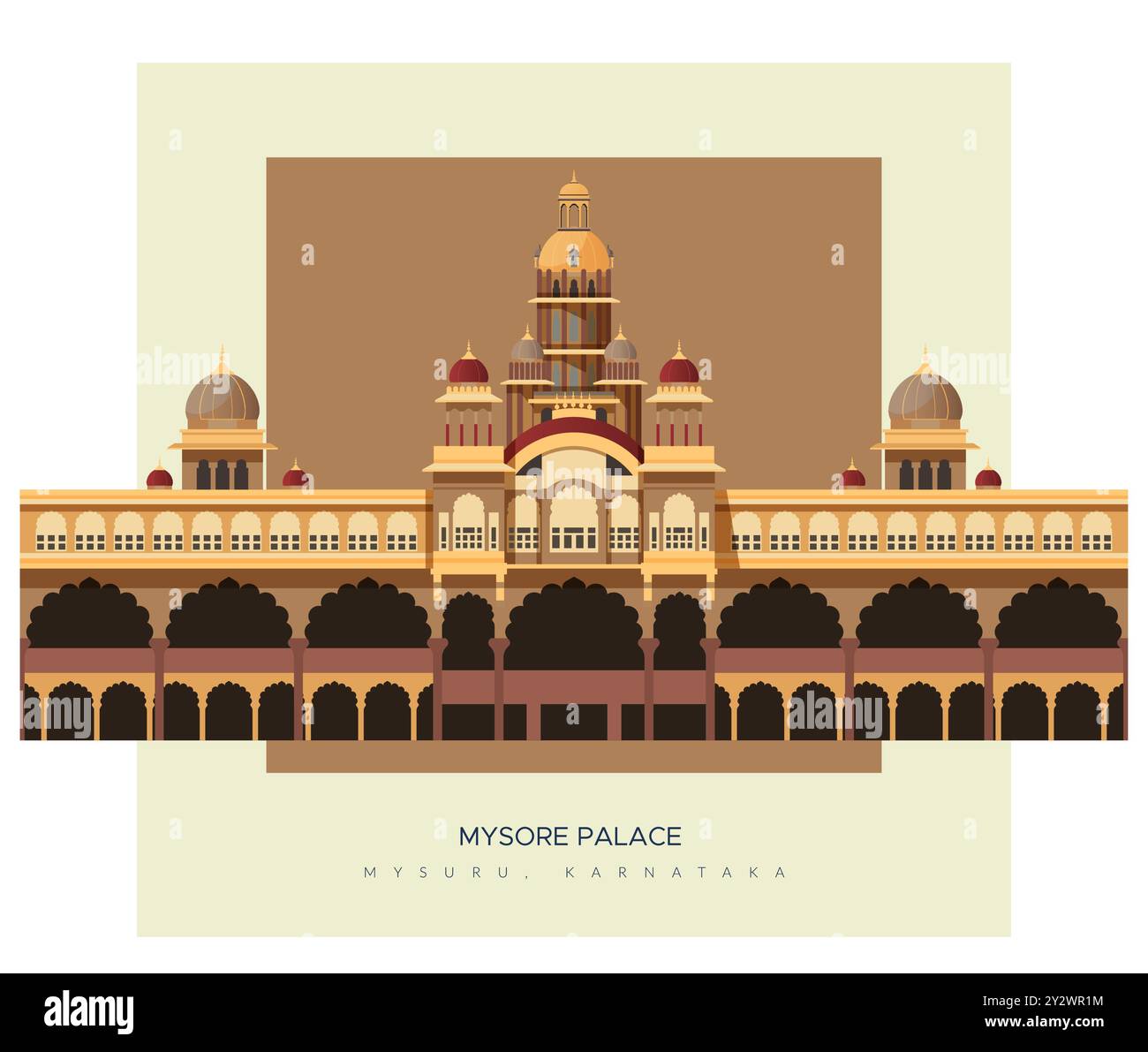 Mysore Palace - Amba Vilas Palace -Mysuru, Karnataka - Stock illustration en fichier EPS 10 Illustration de Vecteur