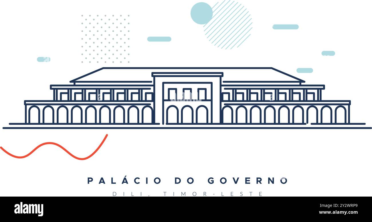 Palácio do Governo à Dili, Timor-Leste - illustration en fichier EPS 10 Illustration de Vecteur